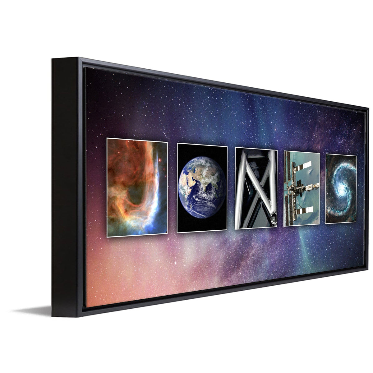 Personal-Prints art 16"x32" Float Framed Canvas Space Letters Name Print