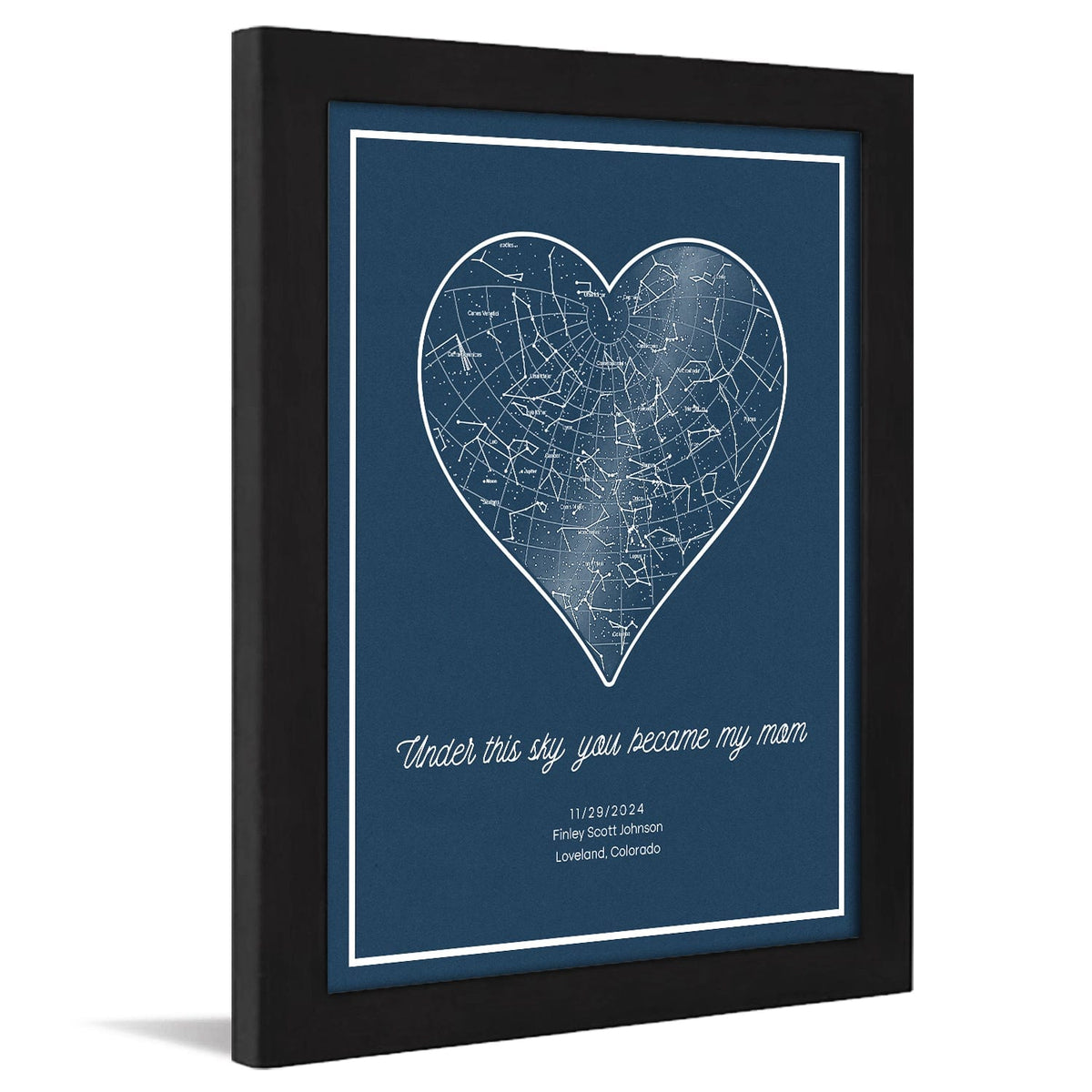 Personal-Prints art Star Map Art – The Night I Became a Mother | Precise Stars and Constellations | Art for Mother’s Day, New Baby, or Nursery.