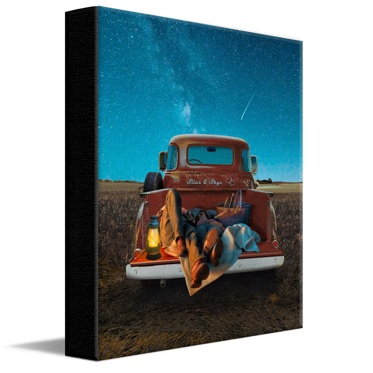 Personal-Prints art 11"x14" Stretched Canvas Stargazers | Personalized 1954 Chevy