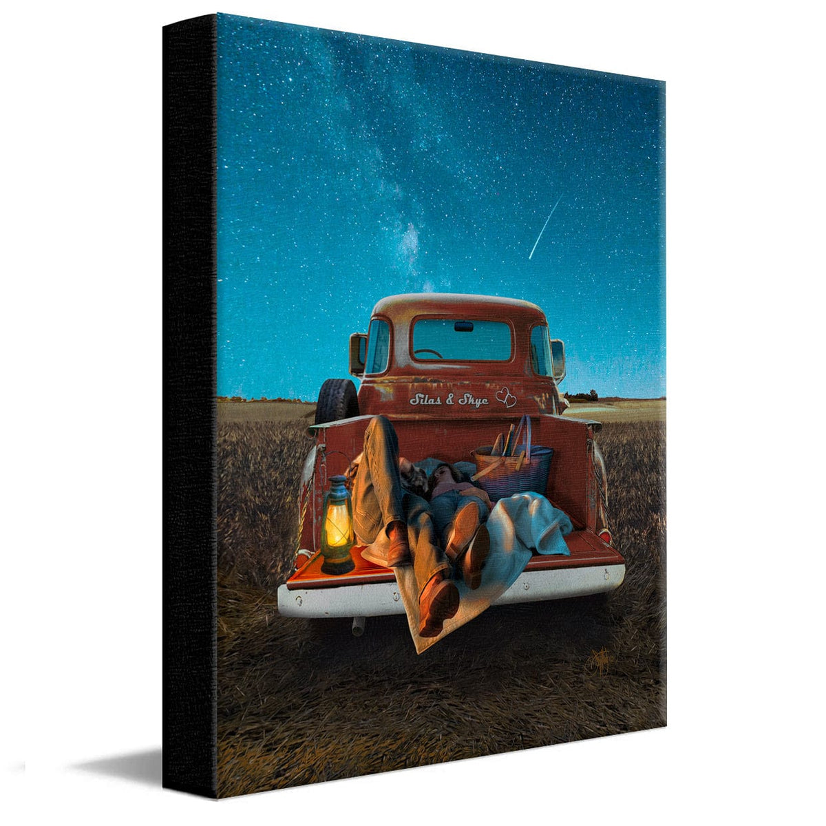 Personal-Prints art 16"x20" Stretched Canvas Stargazers | Personalized 1954 Chevy