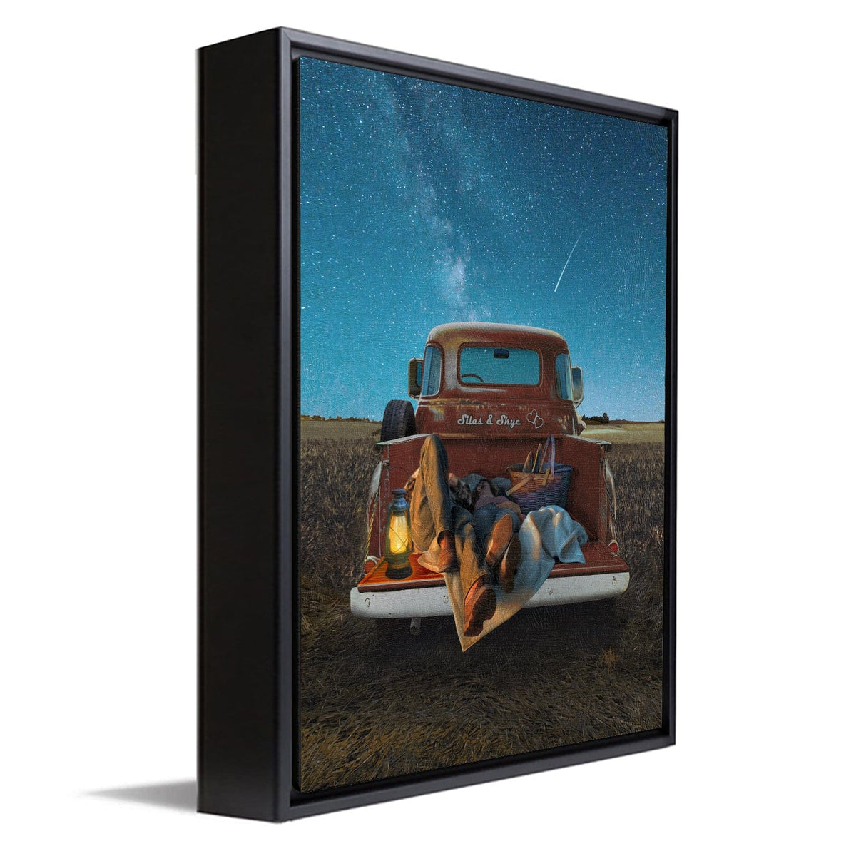Personal-Prints art 12"x16" Float Framed Canvas Stargazers | Personalized 1954 Chevy