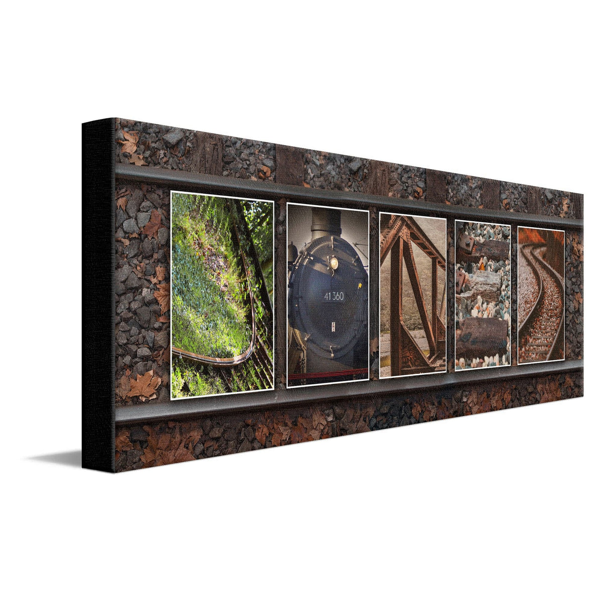 Personal-Prints art 10"x30" Stretched Canvas Train Letters Name Print
