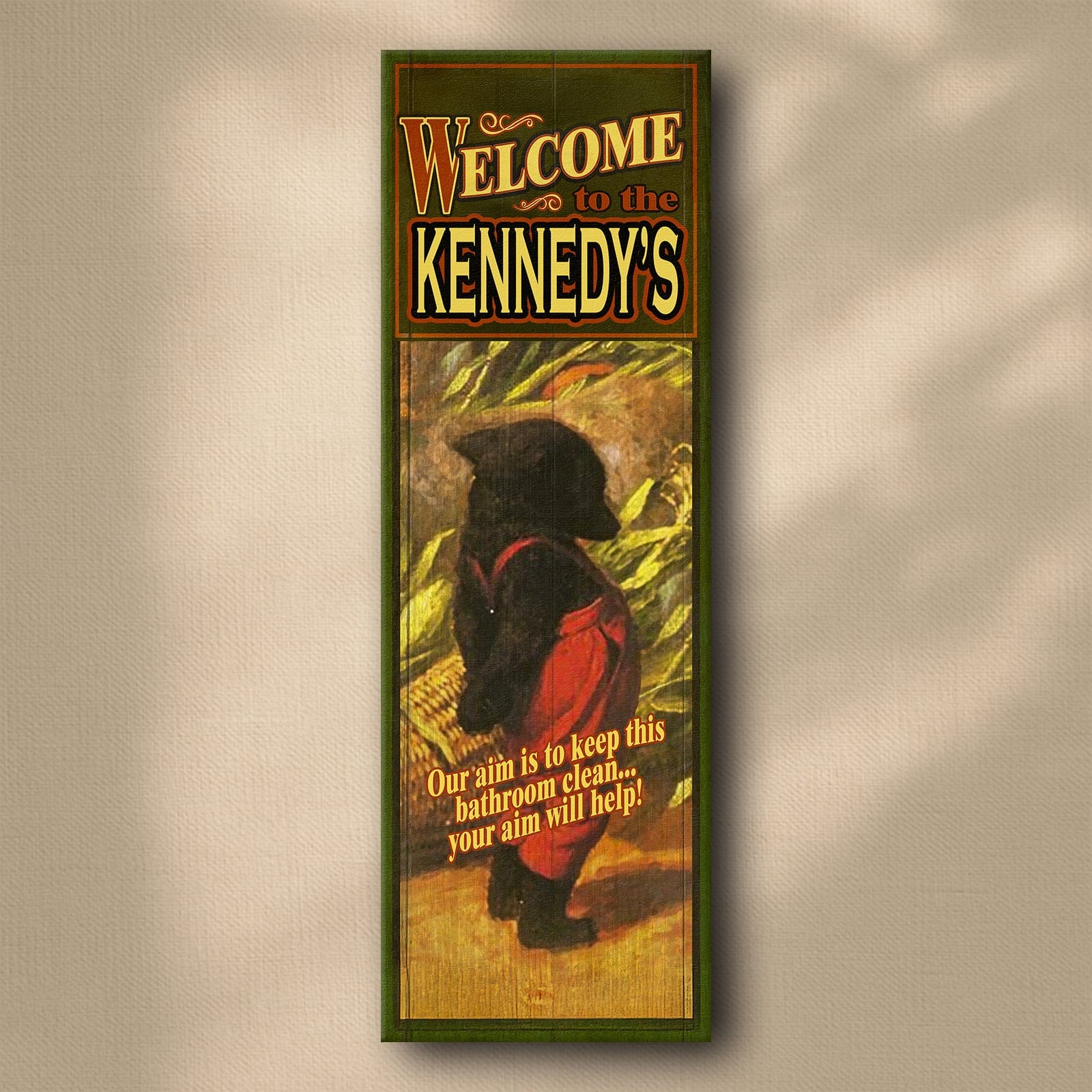 Personal-Prints art Vintage Bear Bathroom Sign