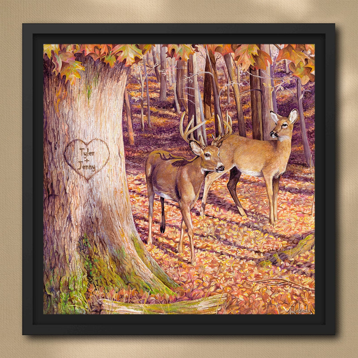 Personal-Prints art 24"x24" Float Framed Canvas Whitetail Sunrise