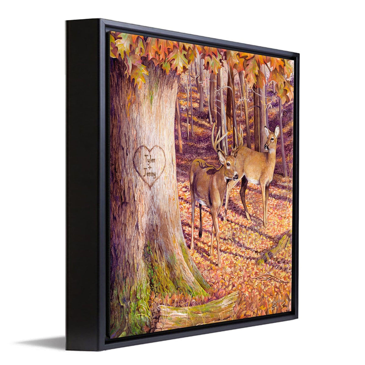 Personal-Prints art 14"x14" Float Framed Canvas Whitetail Sunrise