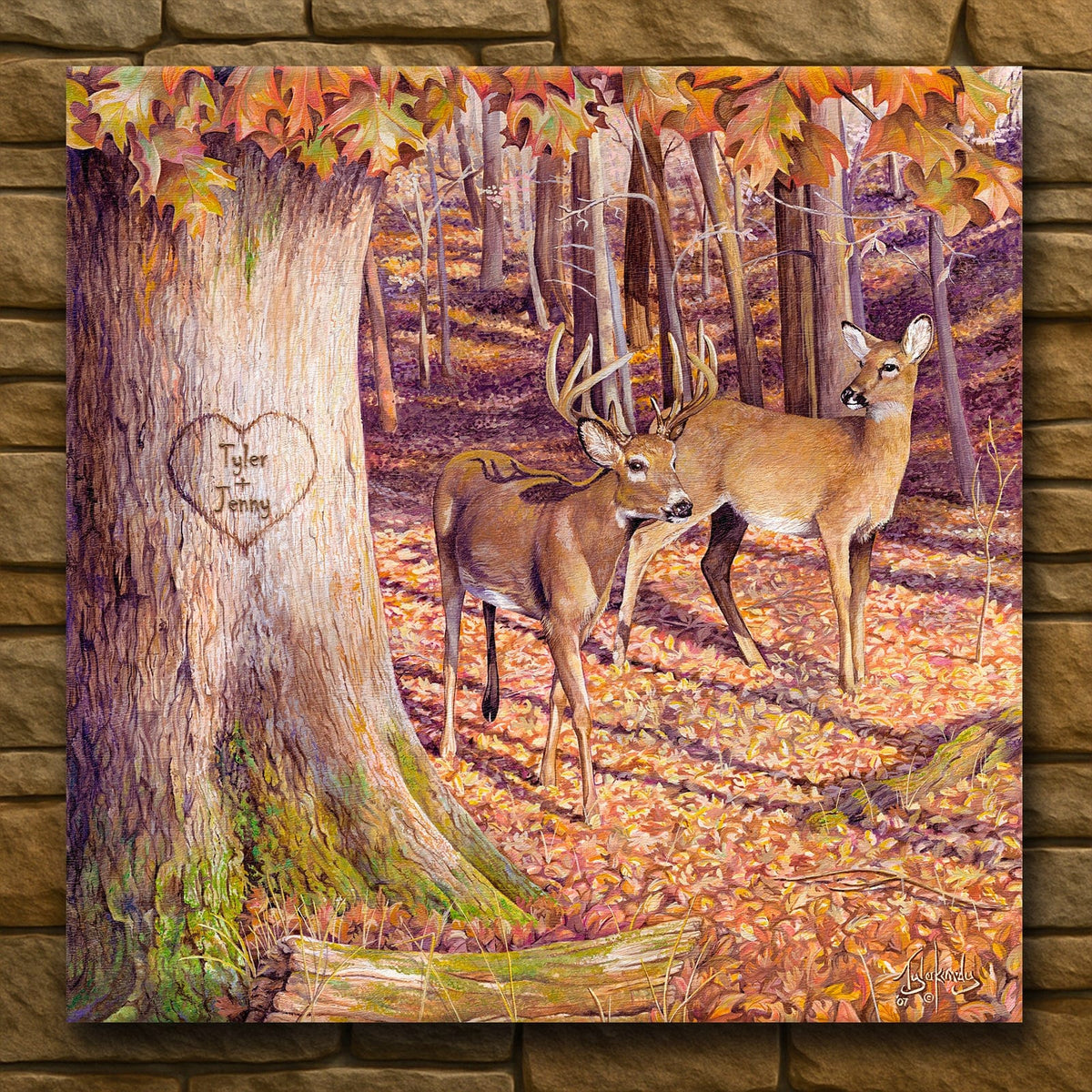 Personal-Prints art 32"x32" Stretched Canvas Whitetail Sunrise