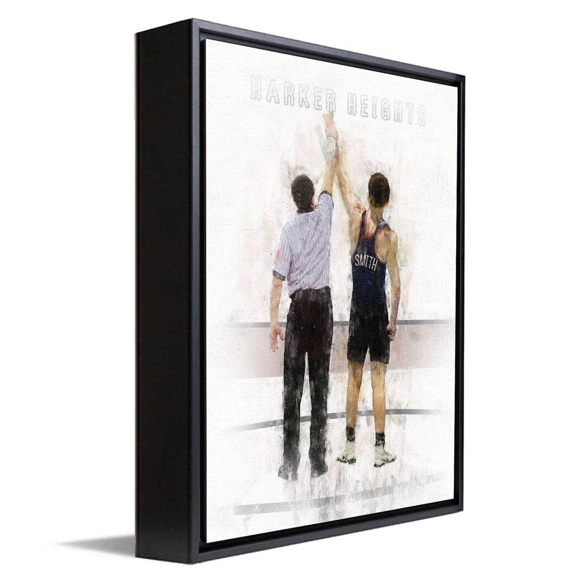 Personal-Prints art 12"x16" Float Framed Canvas Wrestling Personalized Print