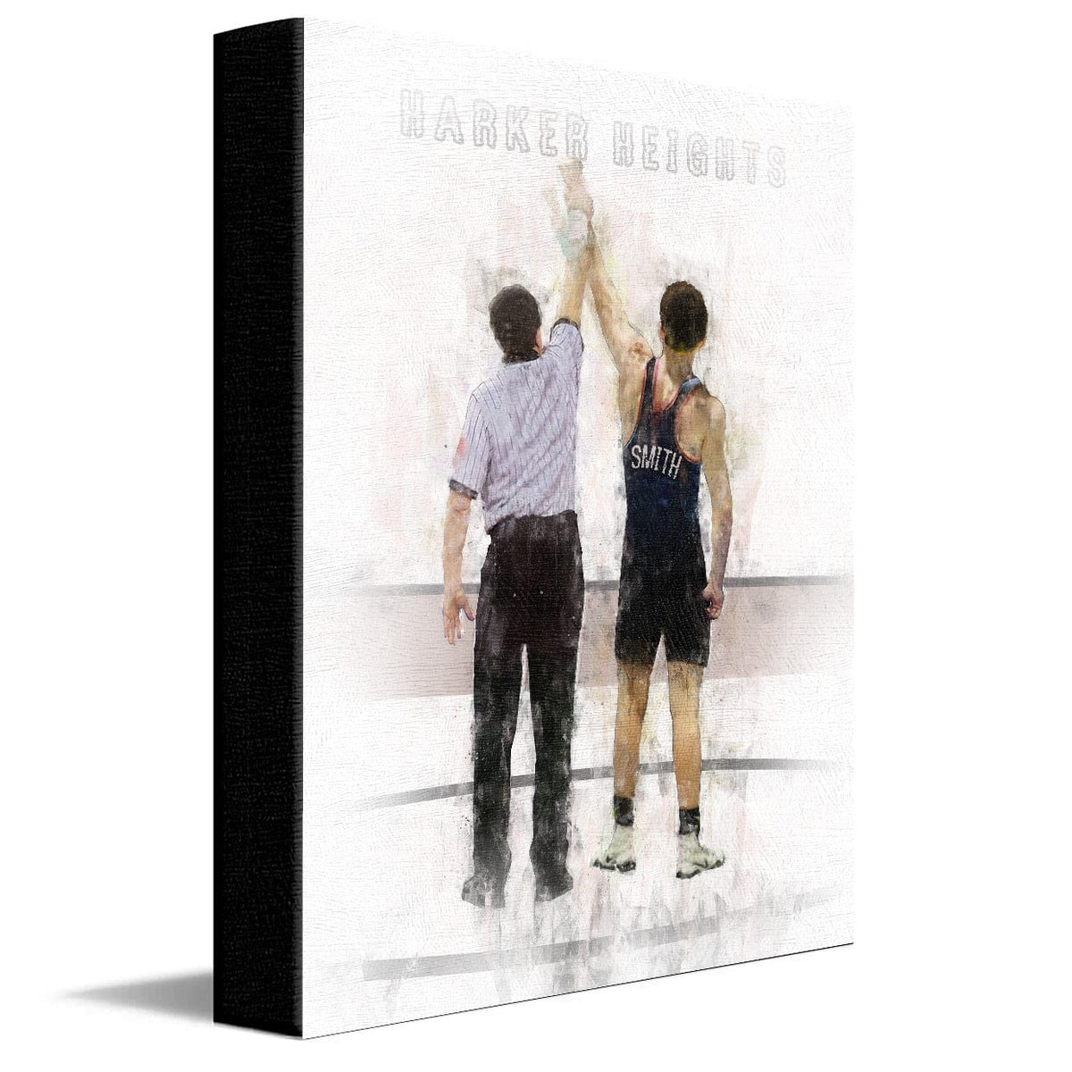 Personal-Prints art 16"x20" Stretched Canvas Wrestling Personalized Print