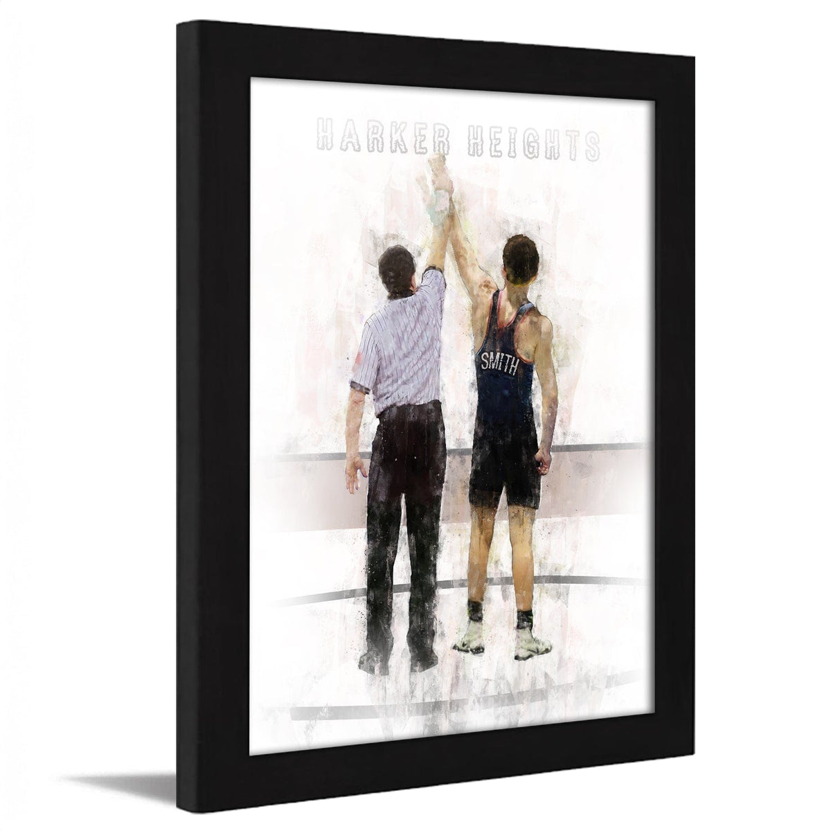 Personal-Prints art 14"x17" Framed Under Acrylic Wrestling Personalized Print