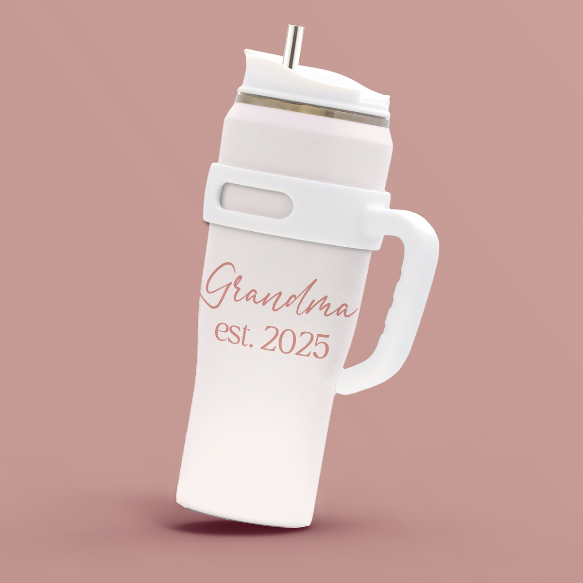 Personal-Prints Drinkware Cream Personalized 40 oz Tumbler – A Practical & Heartfelt Gift for Mom or Grandma