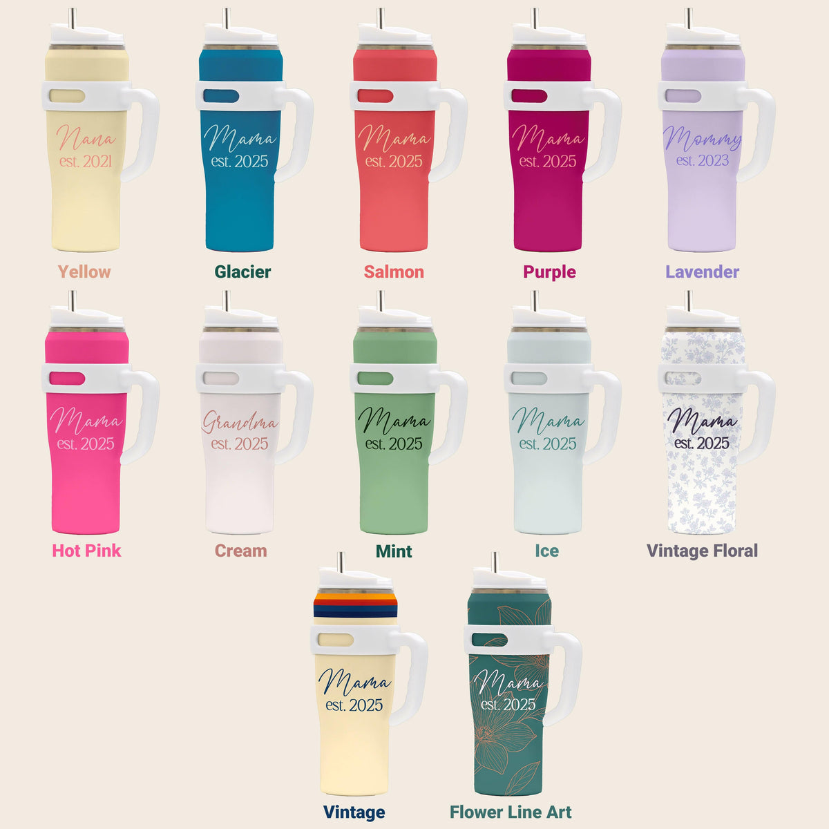 Personal-Prints Drinkware Personalized 40 oz Tumbler – A Practical & Heartfelt Gift for Mom or Grandma