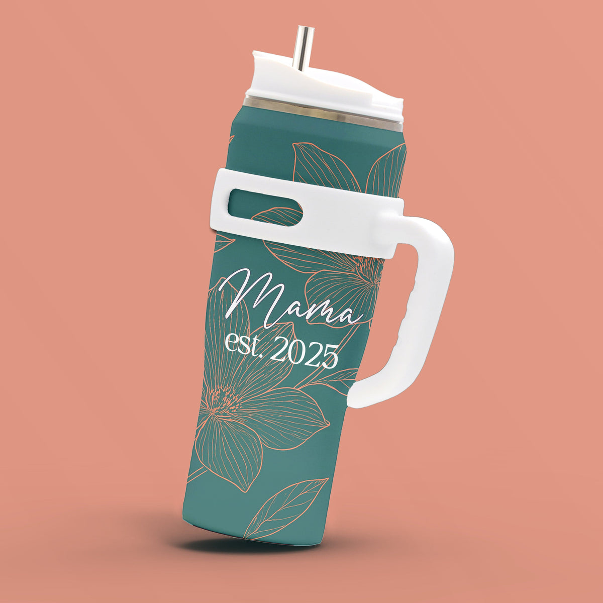 Personal-Prints Drinkware Flower Line Art Personalized 40 oz Tumbler – A Practical & Heartfelt Gift for Mom or Grandma