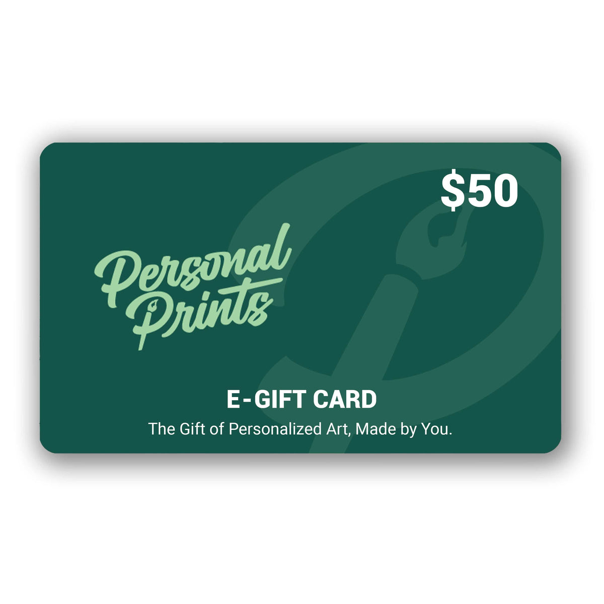 Personal-Prints Gift Cards $50.00 Gift Certificate - ECard $25 - $150