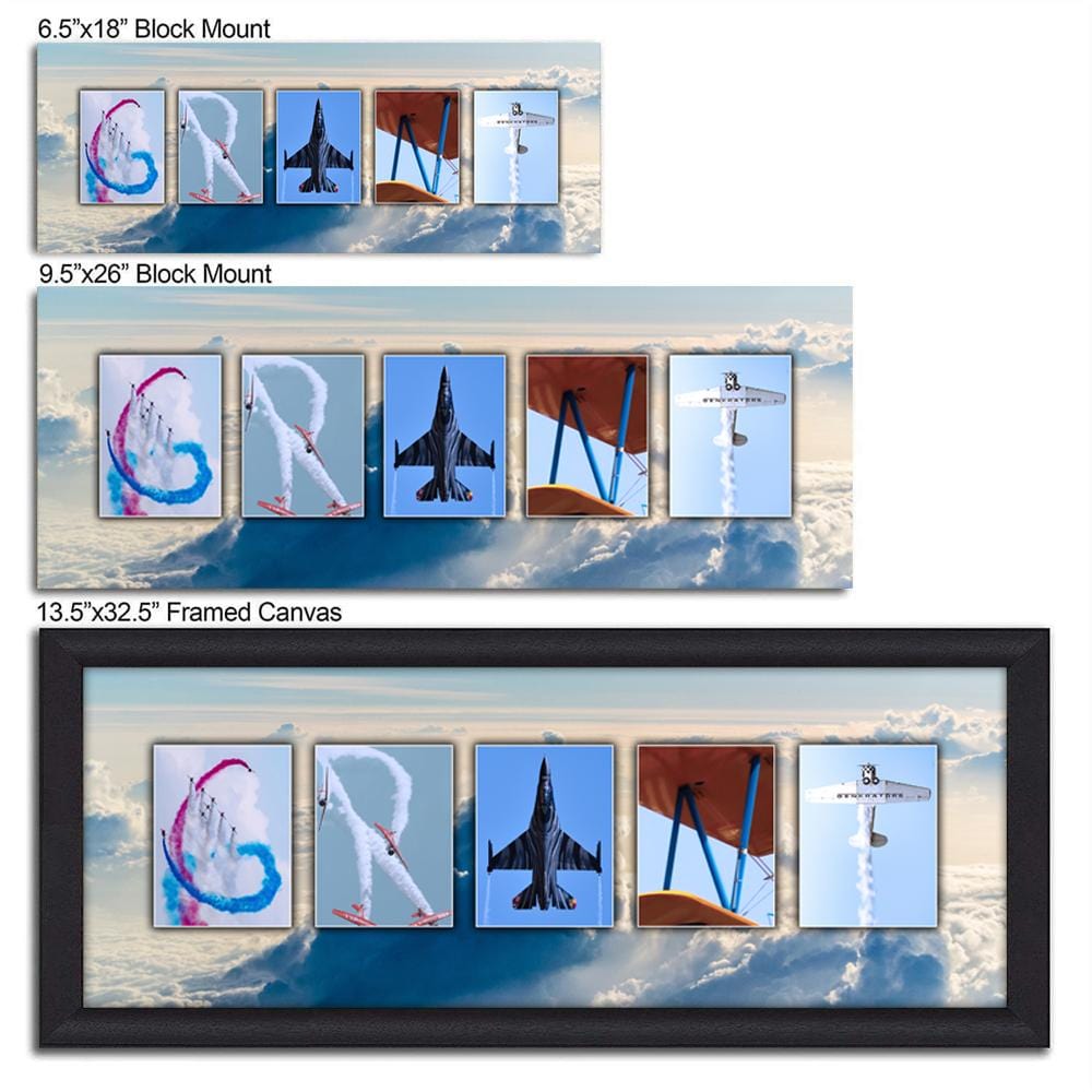 Airplane Name Art Size Display Options