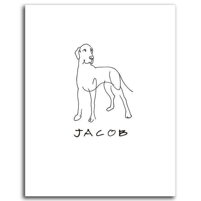 Personalized Great Dane dog gift of art from Personal Prints - Block Mount option