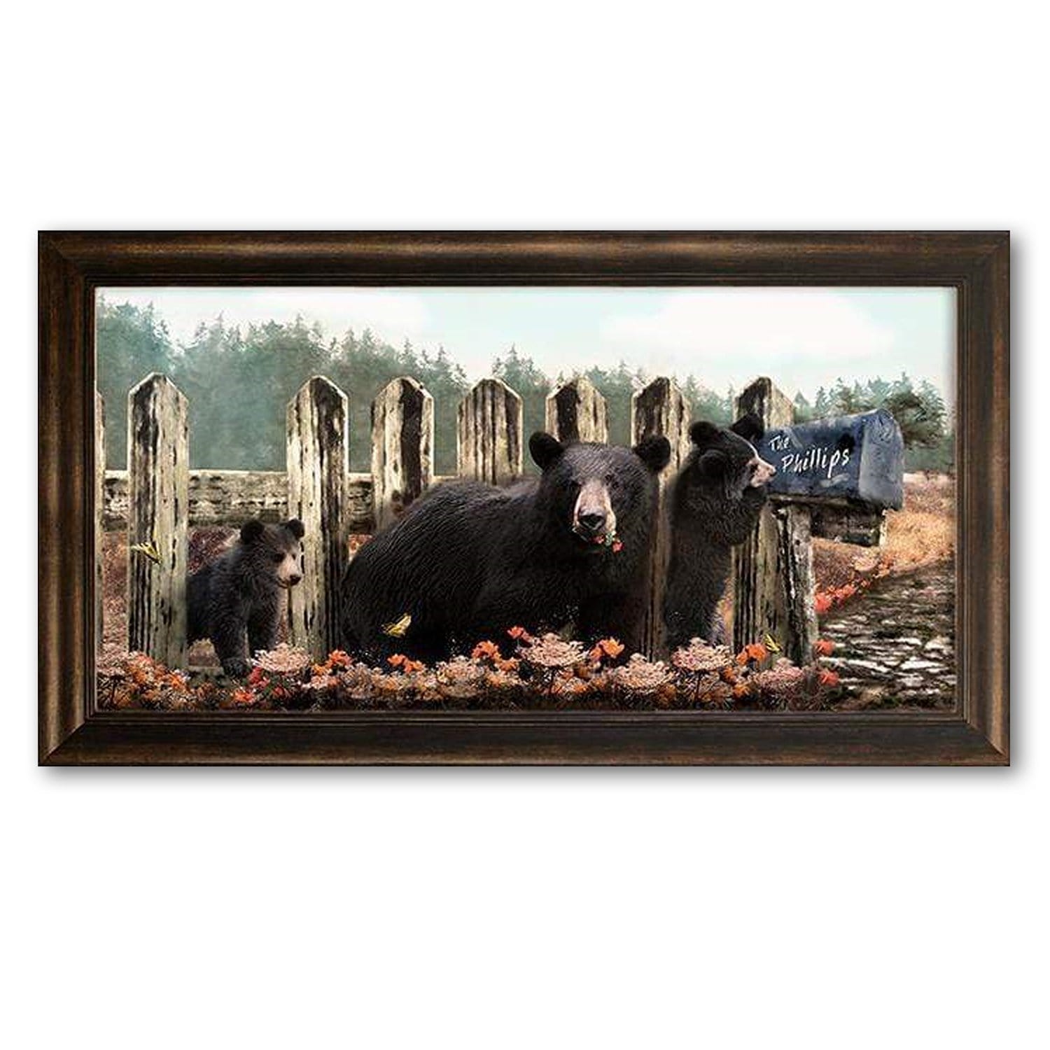 Black Bear Family framed canvas art from Personal Prints