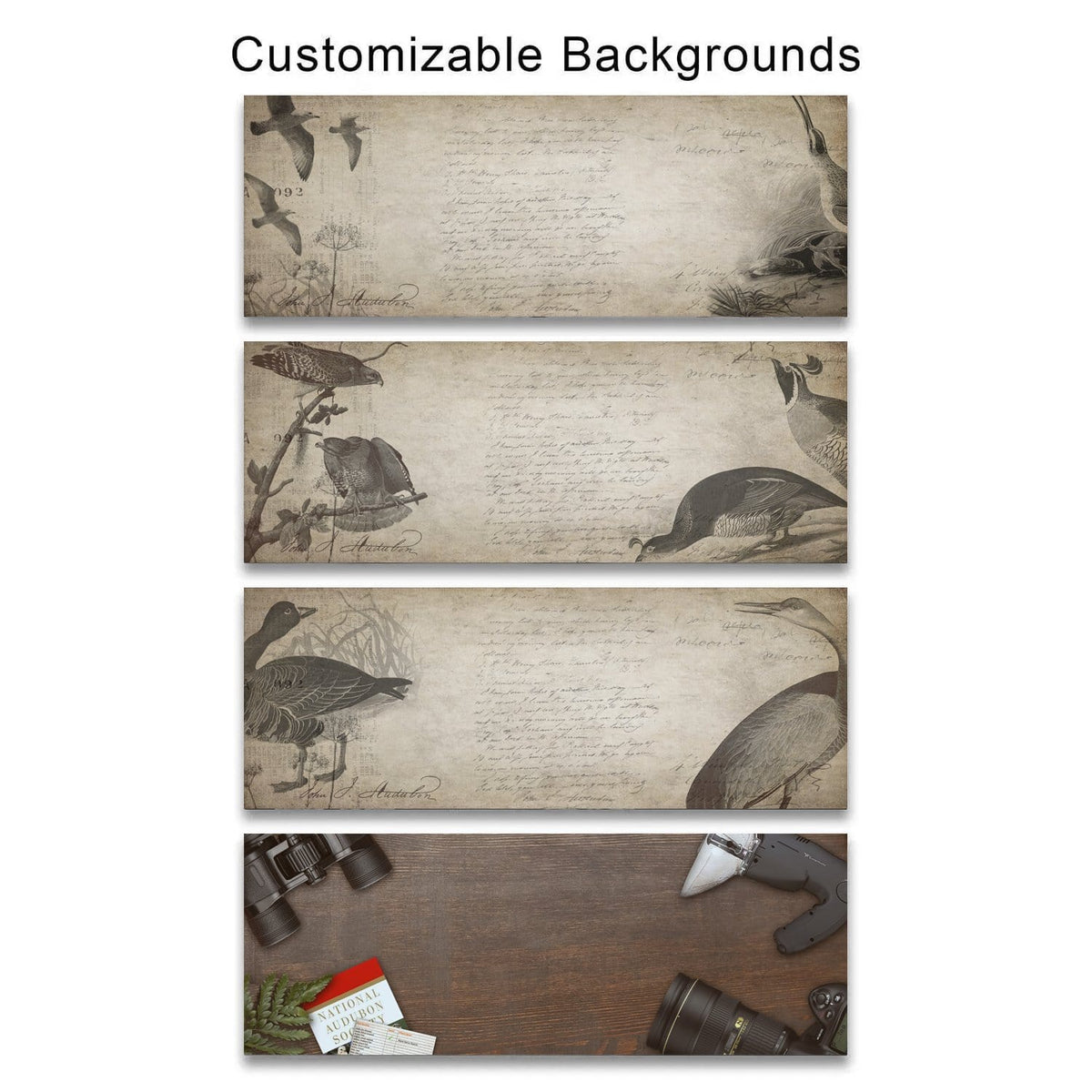 Birding background options for your personalized gift