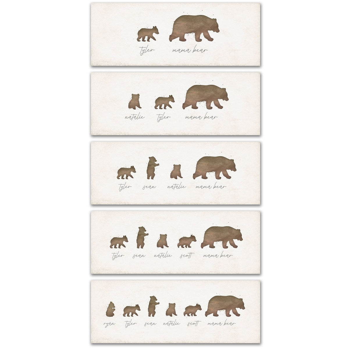 Mother&#39;s Day gift for your mama bear with 1-5 cubs