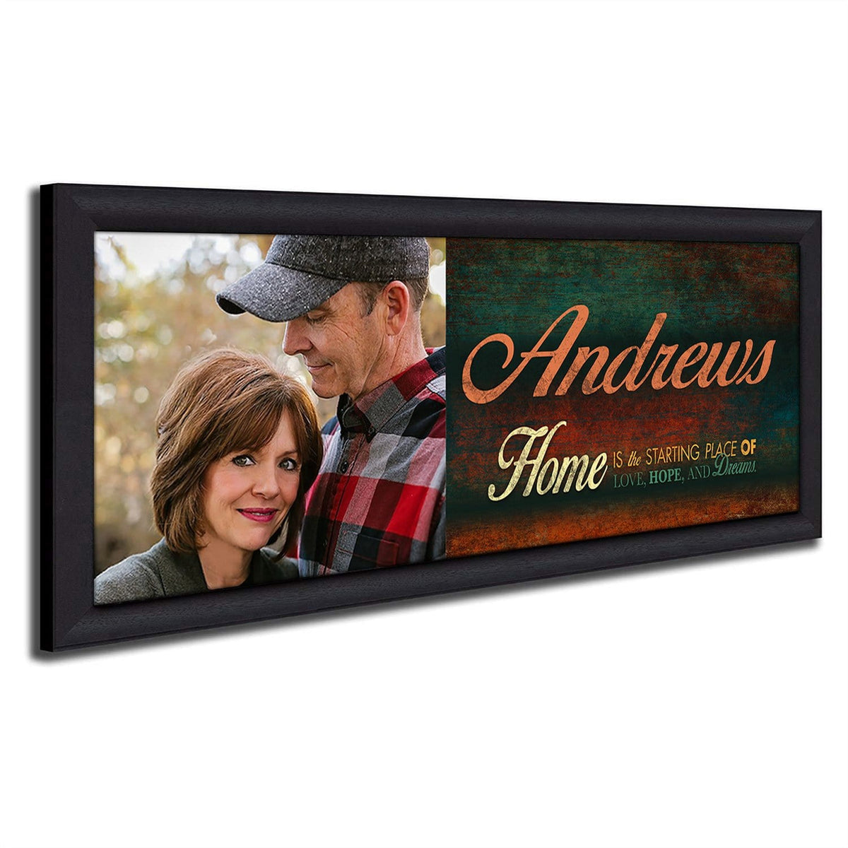 Family Photo Art With Sentimental Quote- Framed Canvas