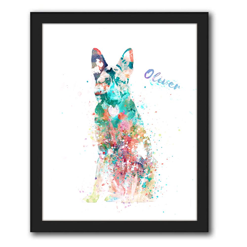 German Shepherd Canvas Art - Personalized with dog&#39;s name