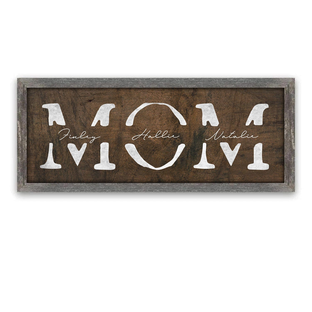 Rustic Personalized Canvas - Personalized Mom Gift with names of Children in the art