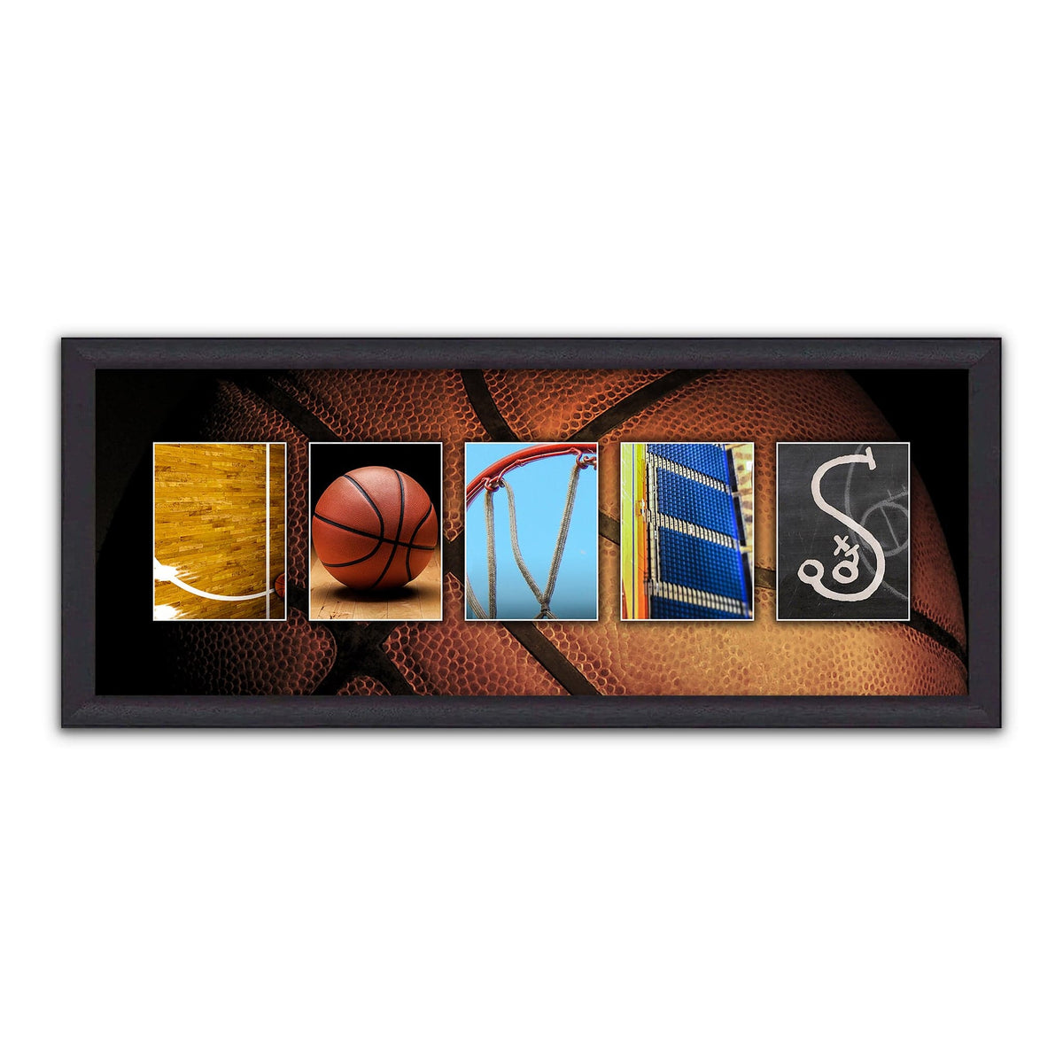 Personal-Prints Basketball Letter Name Print. Framed Canvas Sports Art