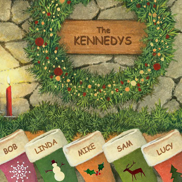 Family Christmas Personalized Art Detail