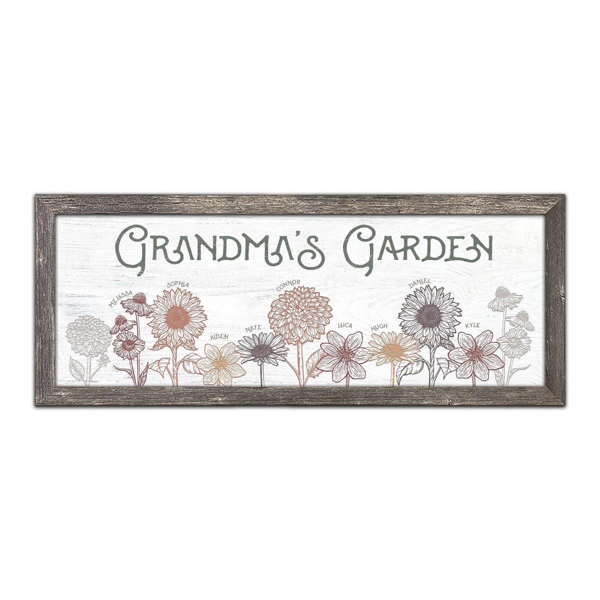 Grandmas Garden Personalized Framed Canvas