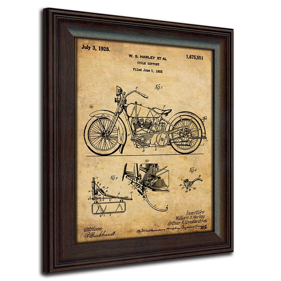 1925 Harley Davidson US Patent Wall Art