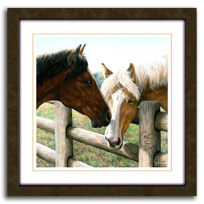 Horse art print "Hitched" - Romantic Country Horse Gift from Personal-Prints