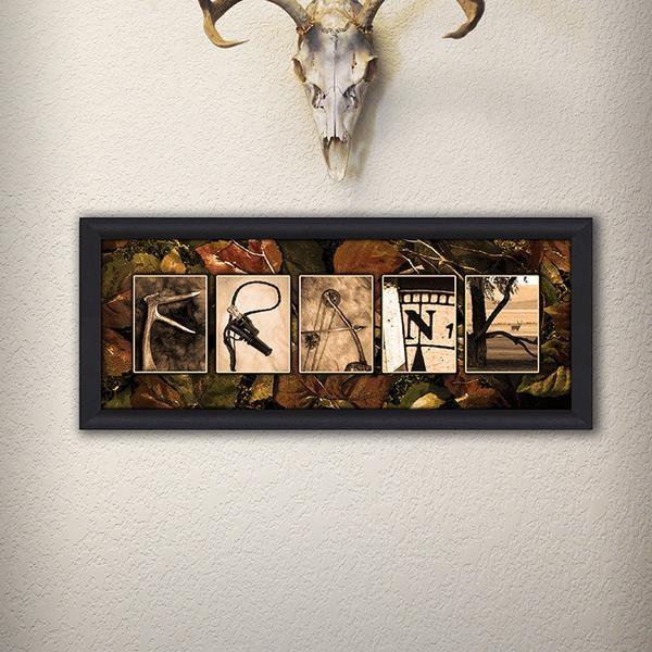 Personal-Prints Hunting Letter Name Art Print decor - in room view