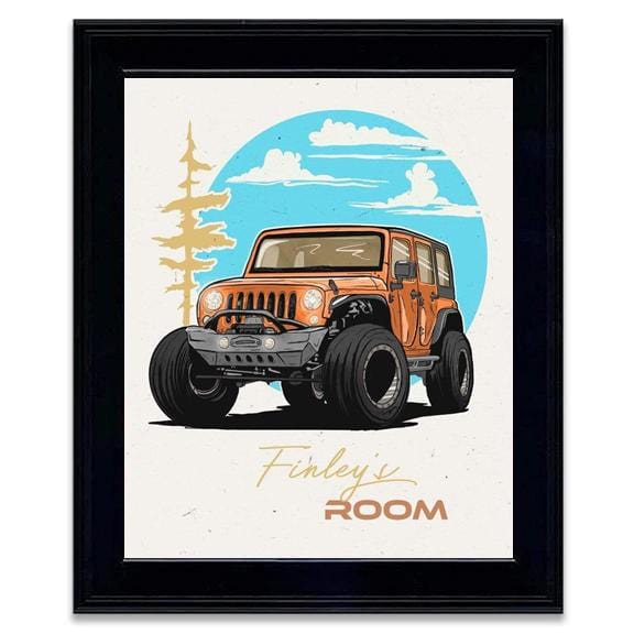 Framed Jeep Art Print - Personalized 4x4 Gifts from Personal-Prints