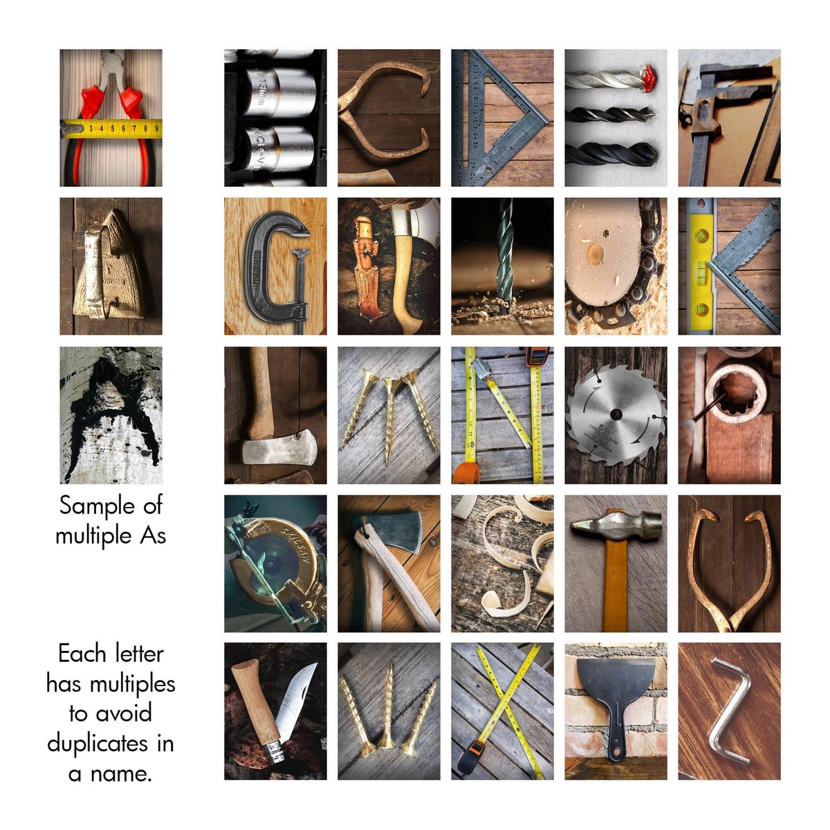 Woodworking Photography name art alphabet