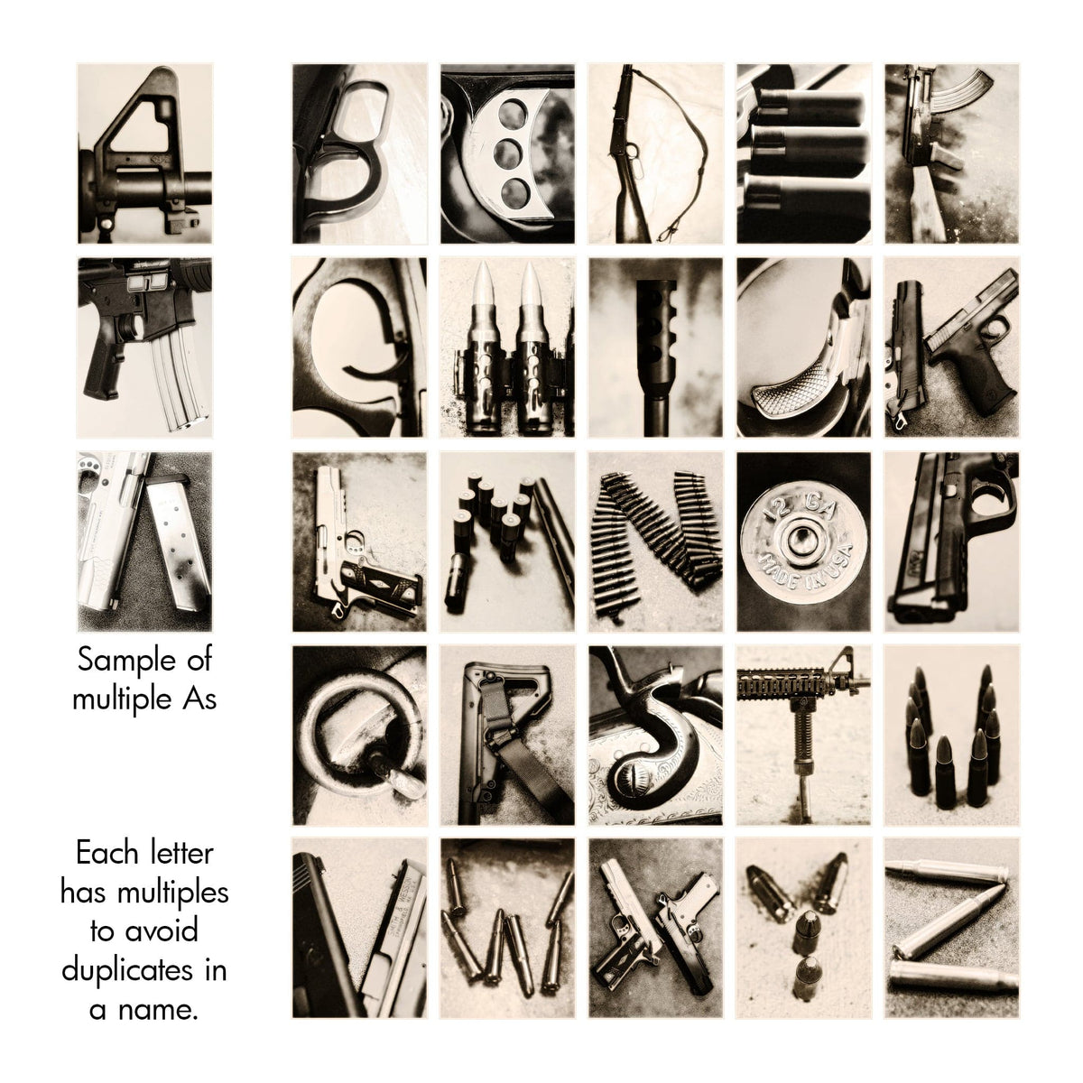 Gun Photography alphabet