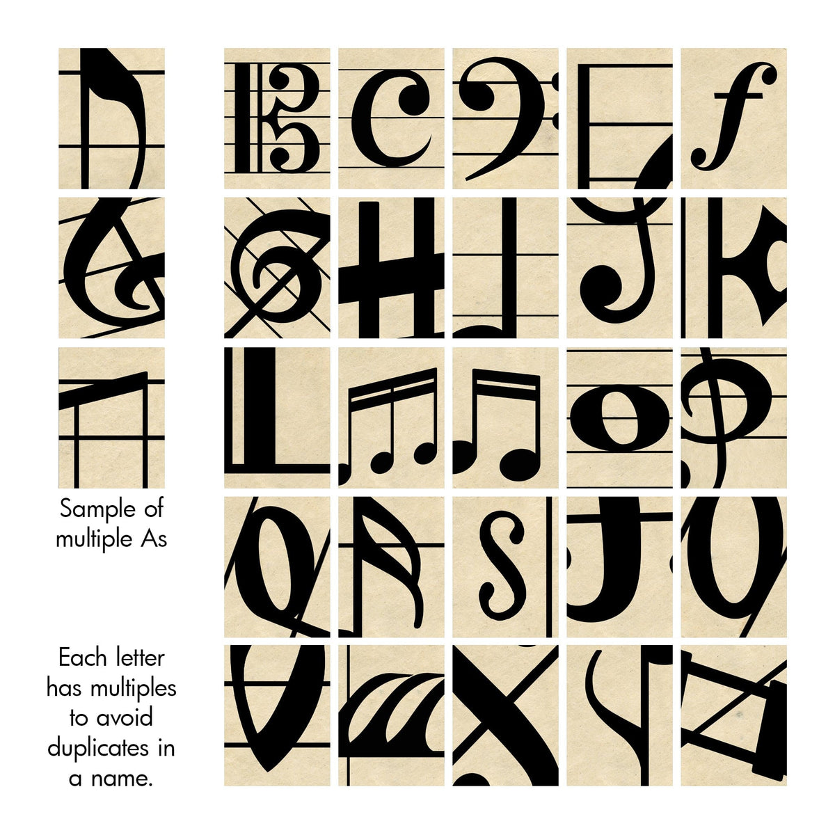 Musician Gift photography alphabet from Personal Prints