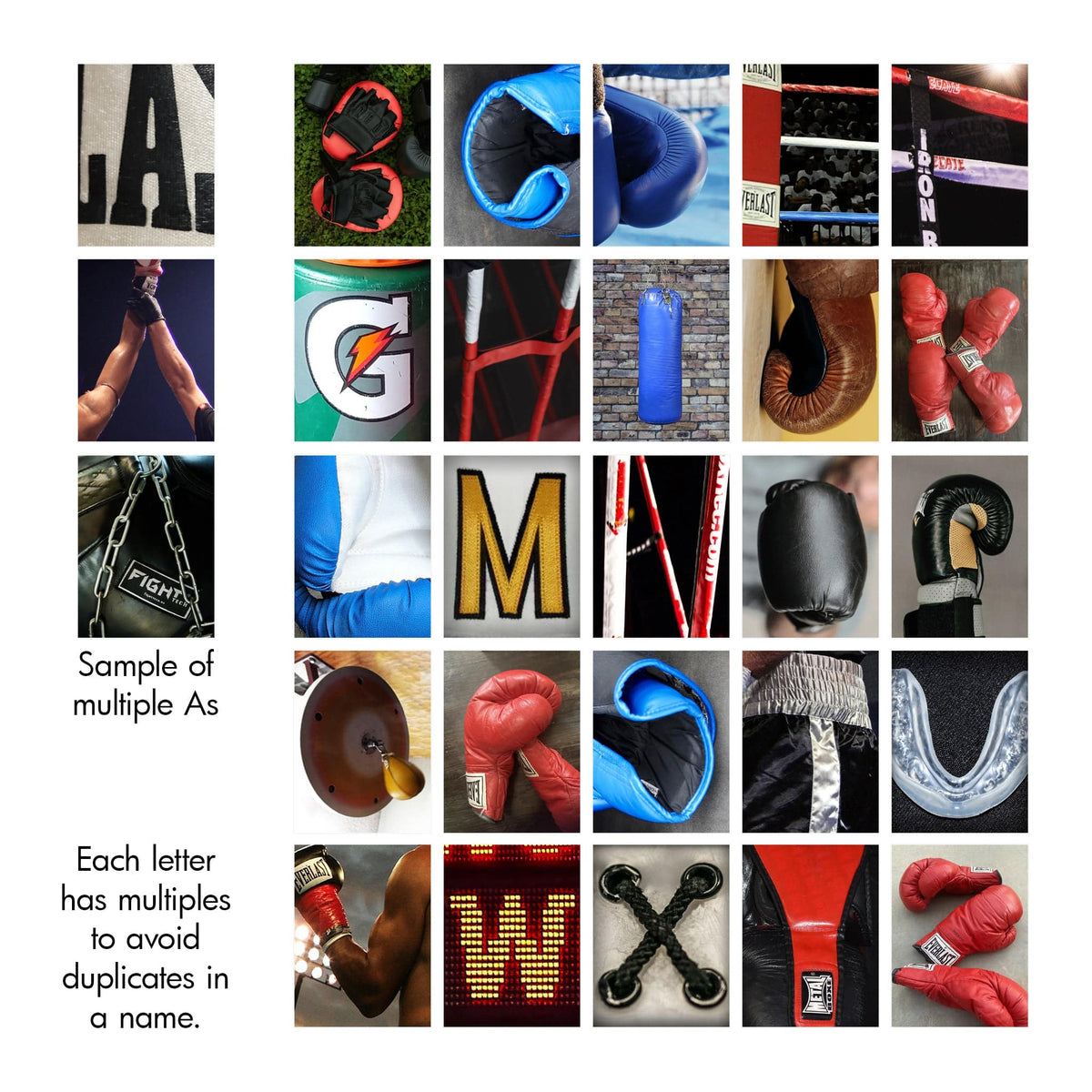 Boxing letter alphabet from Personal Prints