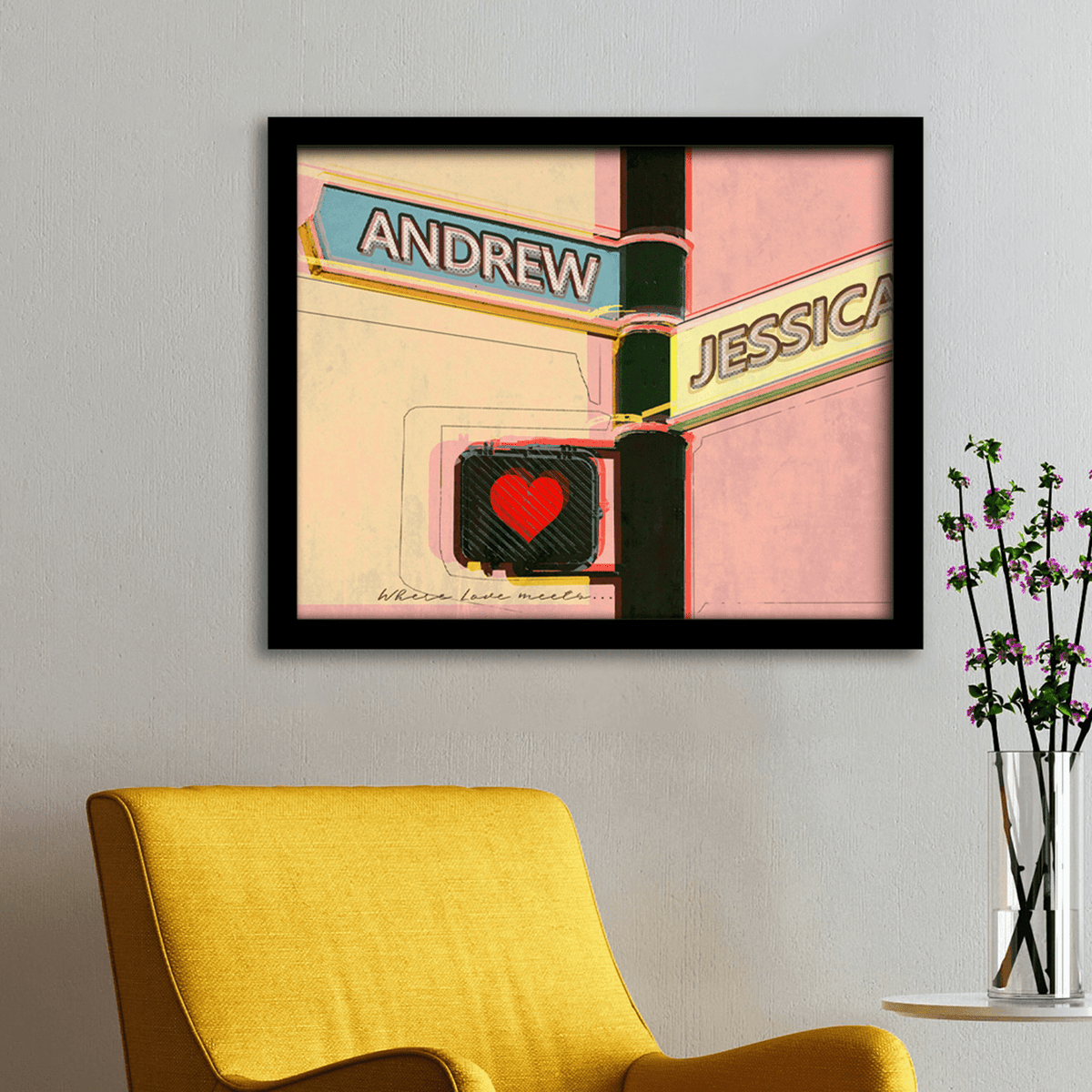 Where Love Meets - Personalized art gift from Personal Prints
