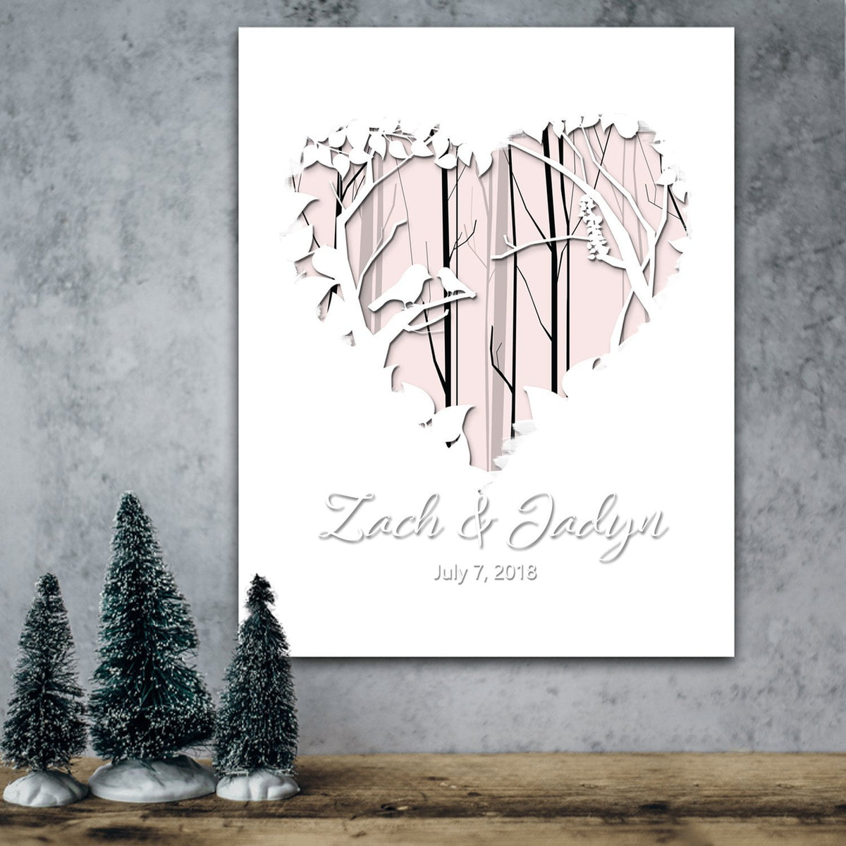 Romantic Personalized Art - Your names and date in the art 