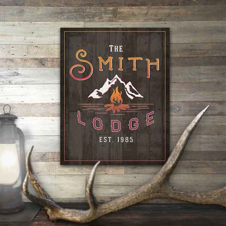 Personalized Lodge Sign - Rustic Cabin Decor from Personal Prints
