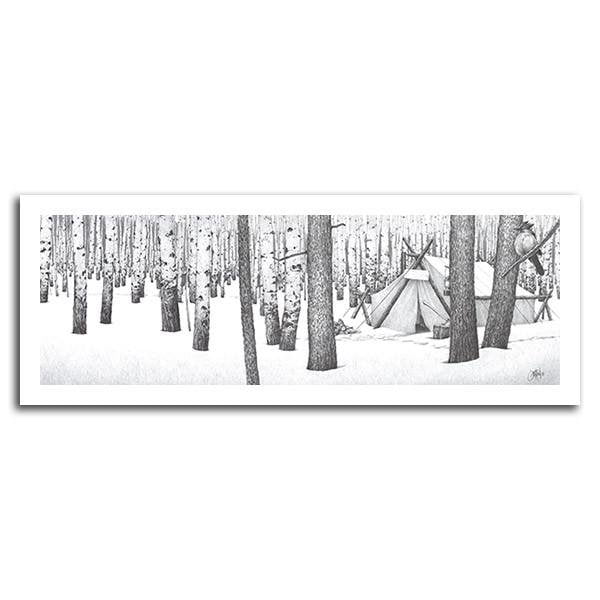 B&amp;W Art pencil drawings outdoors - personalized gifts for hunters - Personal Prints