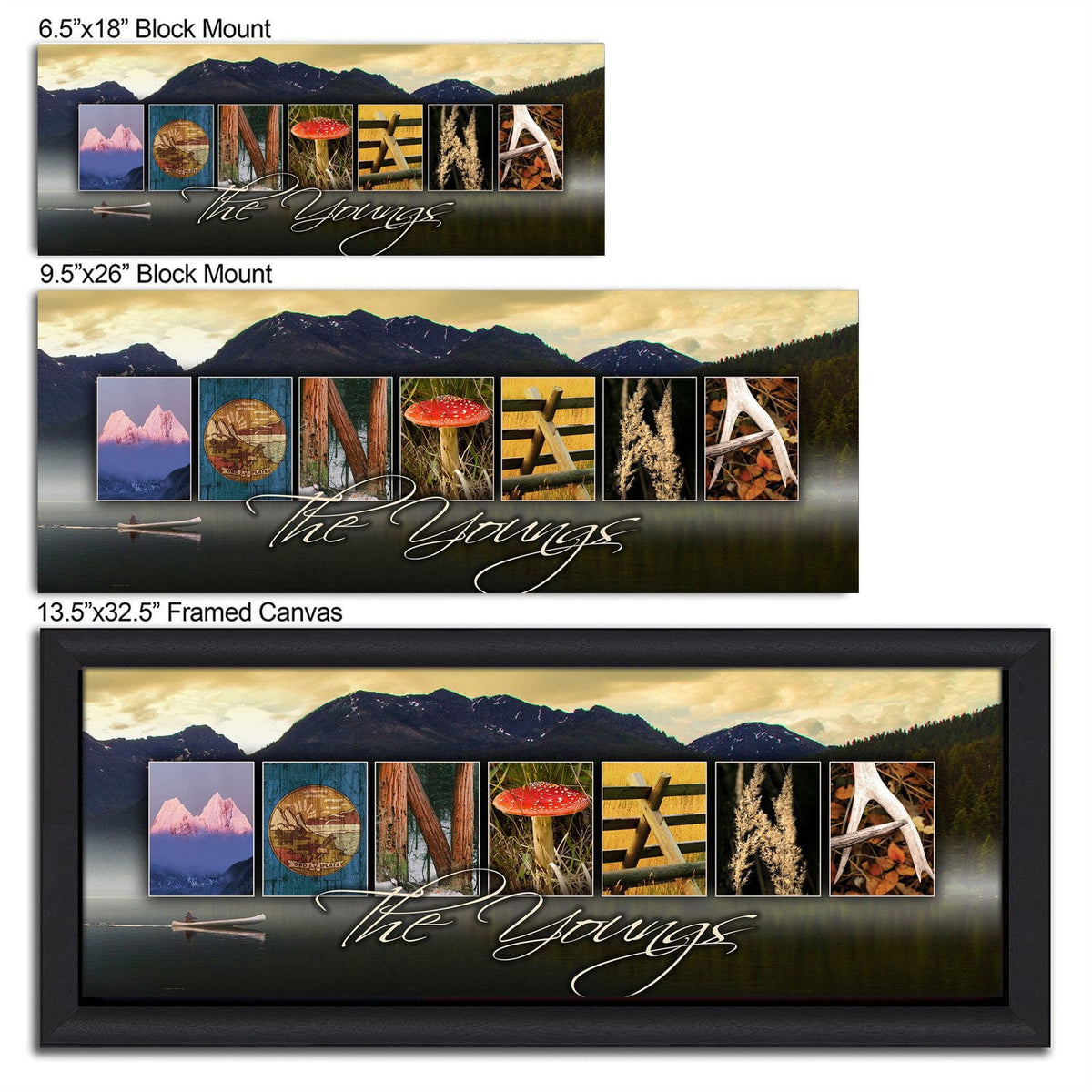 Montana Personalized Decor made from images around the state- Size Options