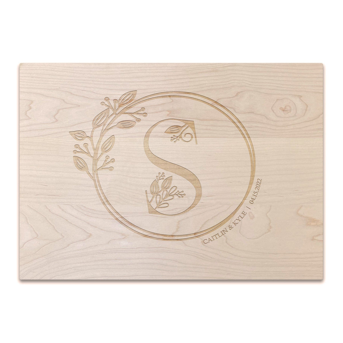 Monogram personalized cutting board from Personal Prints
