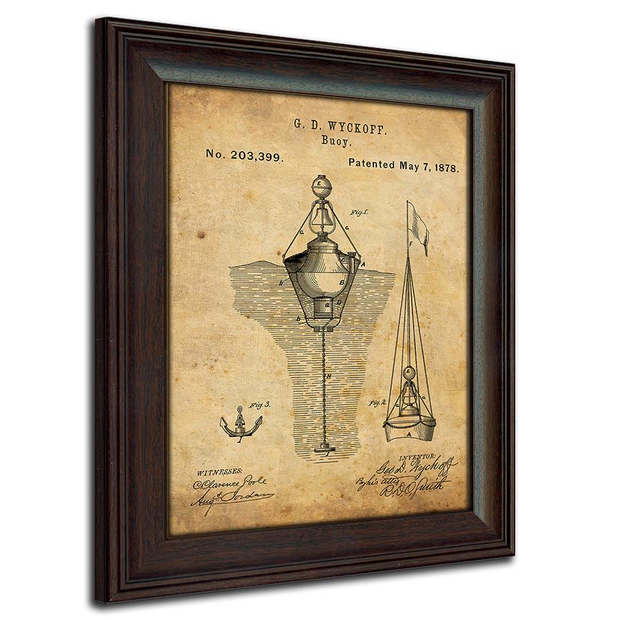 1878 Buoy US Patent Drawing - Framed Art from Personal Prints