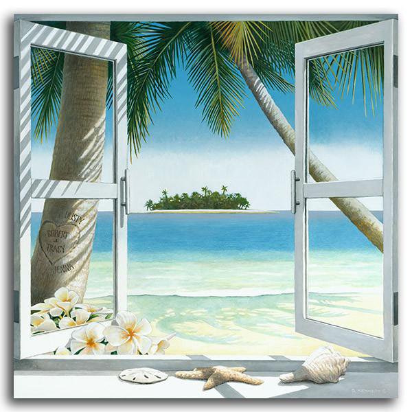 Vacation Island In Suitcase Art Print
