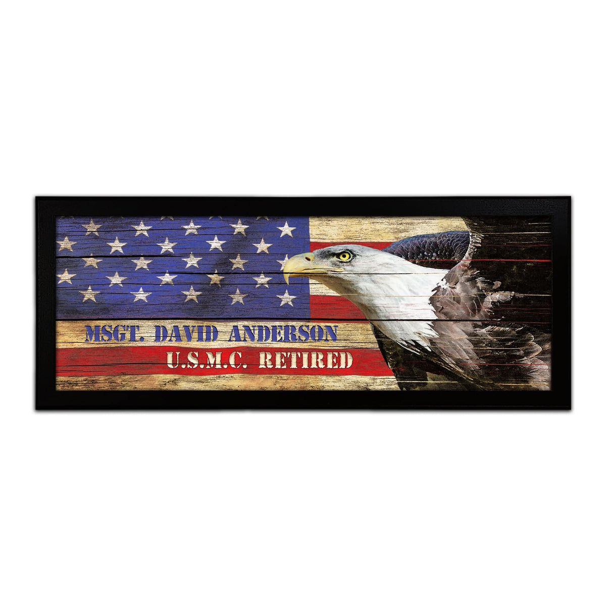 American Flag Patriotic Bald Eagle print- Framed Canvas
