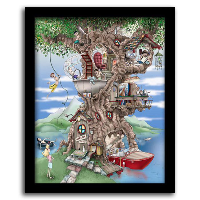 The Ultimate Tree House, children&#39;s art decor - Framed Canvas