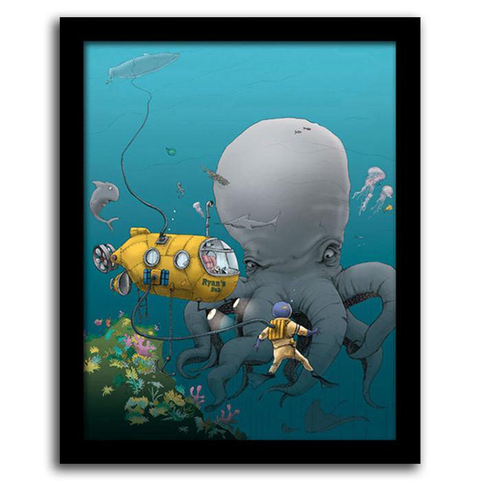 Underwater Adventure Kid&#39;s Room Decor - Framed Canvas