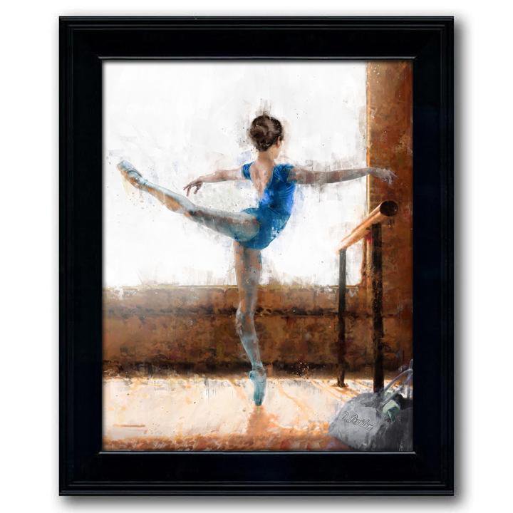 Watercolor Ballet Art framed under glass option