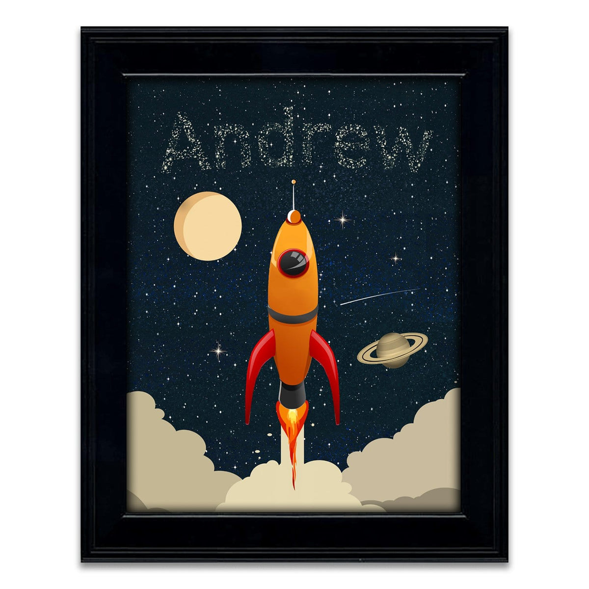 framed personalized wall decor for kids - Outer Space