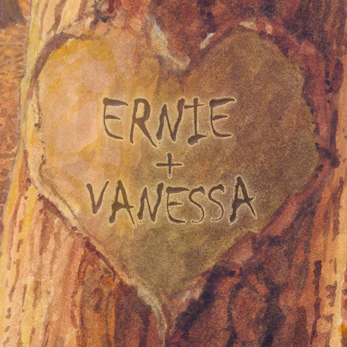 Personalized Whitetails Art Detail - Names in heart